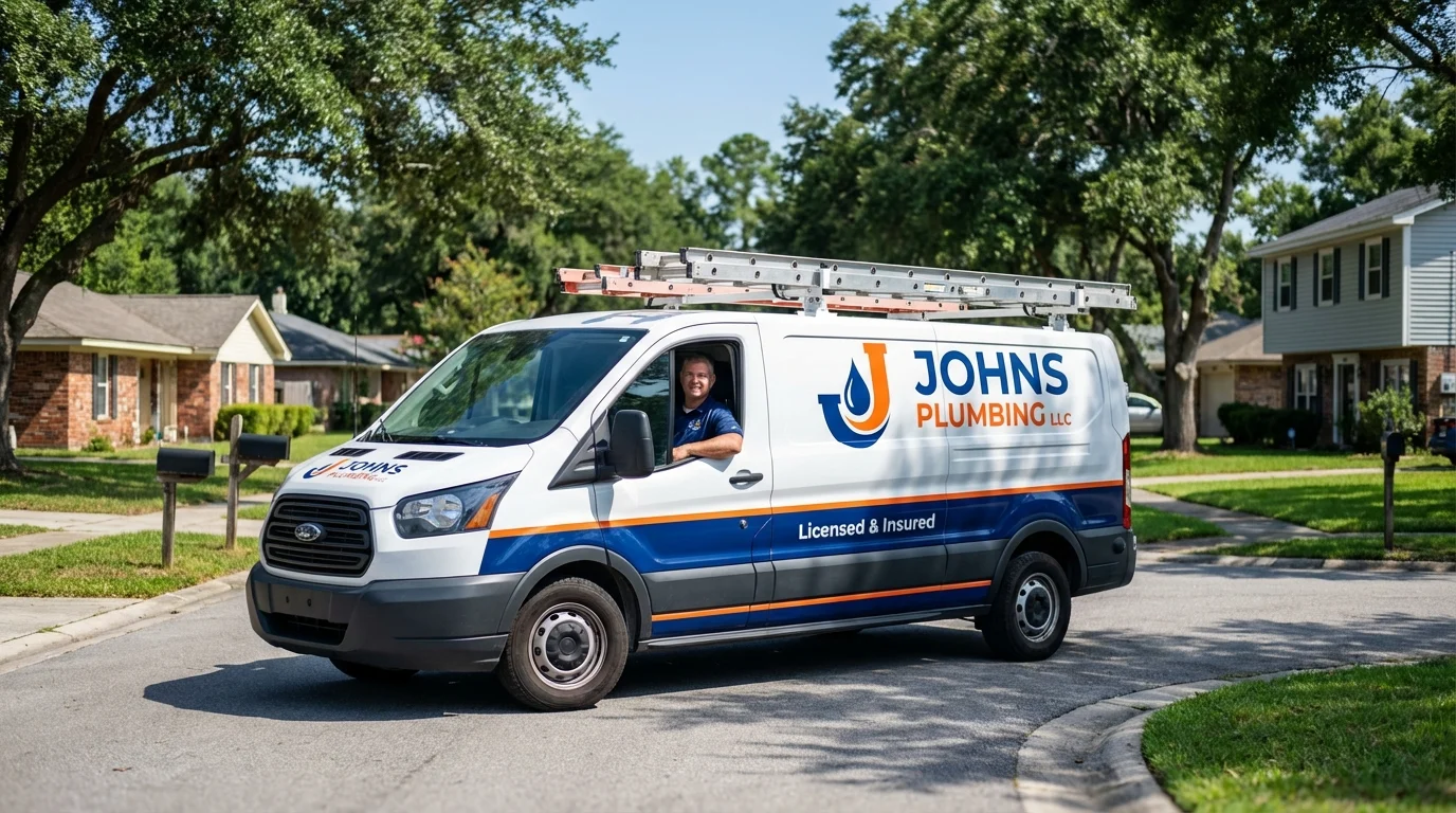 Johns Plumbing LLC service van in Ashland City, TN