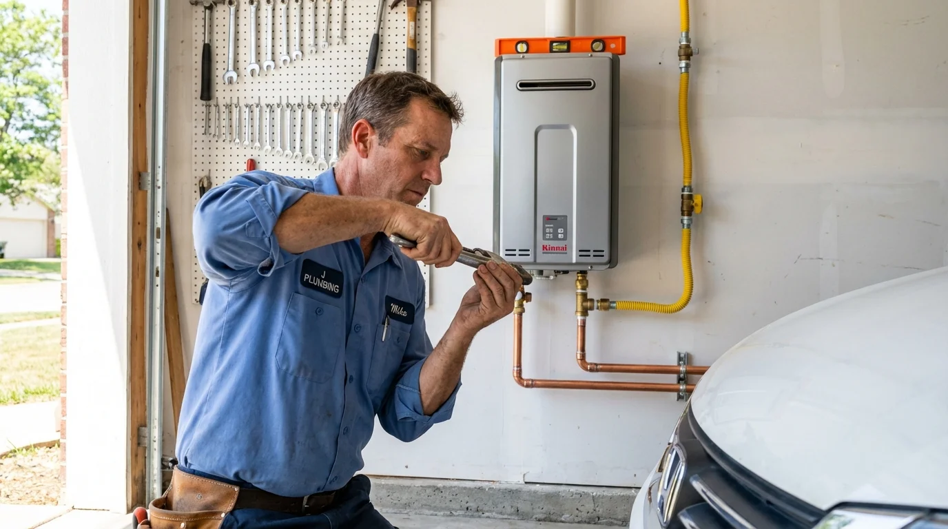 Tankless water heater installation by a Johns Plumbing LLC plumber in Ashland City